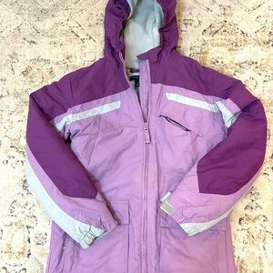Lands' End Purple Kids Puffer Jacket with Hood